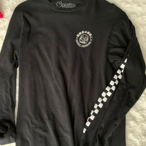 Black long sleeve designed shirt